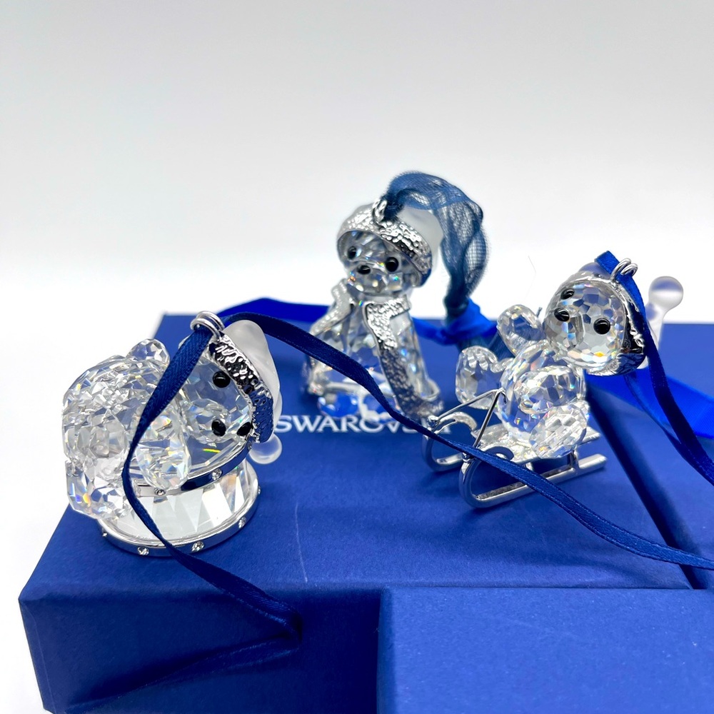 Swarovski Crystal Angel Ornaments with Blue Accents